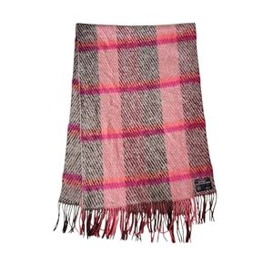 Simons Mohair Blend Large Scarf Shawl Colourful Plaid Made in France